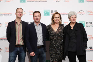 Prendre Le Large (Catch the Wind) ROME, ITALY - OCTOBER 29: Anthony Donque, Sandrine Bonnaire, Gael Morel and Milena Poylo attend 'Catch the Wind (Prendre La Large)' photocall during the 12th Rome Film Fest at Auditorium Parco Della Musica on October 29, 2017 in Rome, Italy. (Photo by Vittorio Zunino Celotto/Getty Images) *** Local Caption *** Anthony Donque; Sandrine Bonnaire; Gael Morel; Milena Poylo